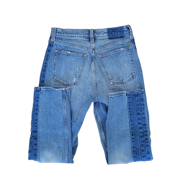 Abercrombie the mom high rise  jeans contrasting sides light wash size 27 4R - Picture 12 of 14